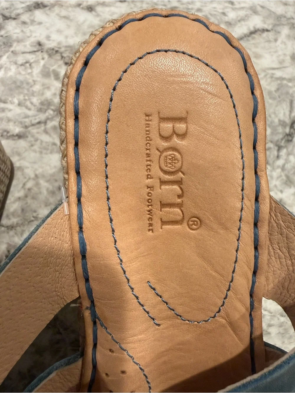 Born Women's Teal Leather Crossover Slide Sandals